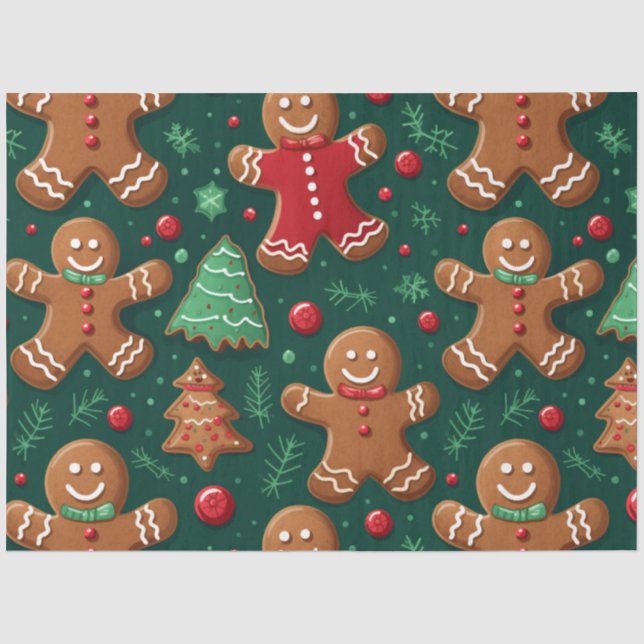 Lebkuchen Männer & Weihnachtsbaum Keks Weihnachten Seidenpapier (Vorderseite)