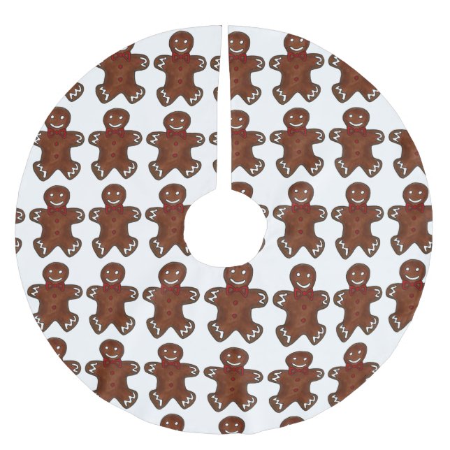 Lebkuchen Männer Weihnachtskekse Weihnachtsgebäck Polyester Weihnachtsbaumdecke (Vorderseite)