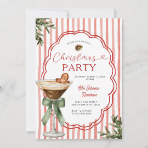 Lebkuchen-Martini Stripe & Weihnachten Einladung