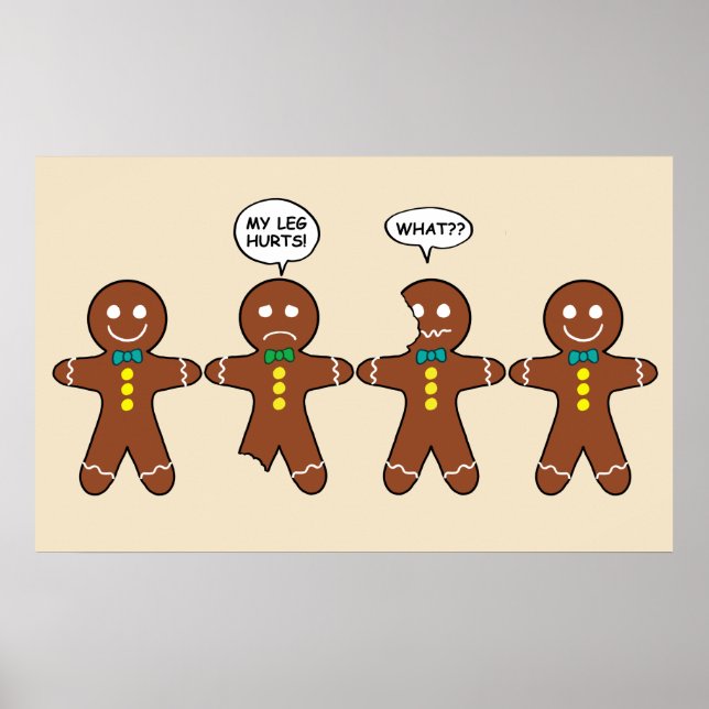 Lebkuchen Mein Leg tut Weihnachten weh Poster (Vorne)