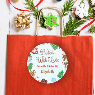 Lebkuchen Mit Liebe Gebackene Weihnachtskekse Runder Aufkleber
