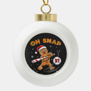 Lebkuchen Oh Snap 67 Baseball Keramik Kugel-Ornament