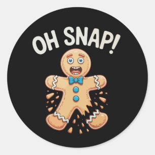 Lebkuchen Oh Snap Weihnachtsplätzchen Backen Xmas Runder Aufkleber