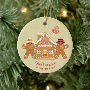 Lebkuchen-Paar Erstes Weihnachten in unserem neuen Keramik Ornament