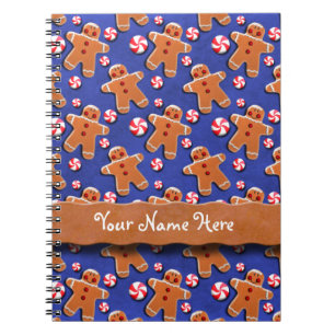 Lebkuchen-Plätzchen-Süßigkeiten blau Notizblock