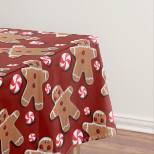 Lebkuchen-Plätzchen-Süßigkeiten rot Tischdecke