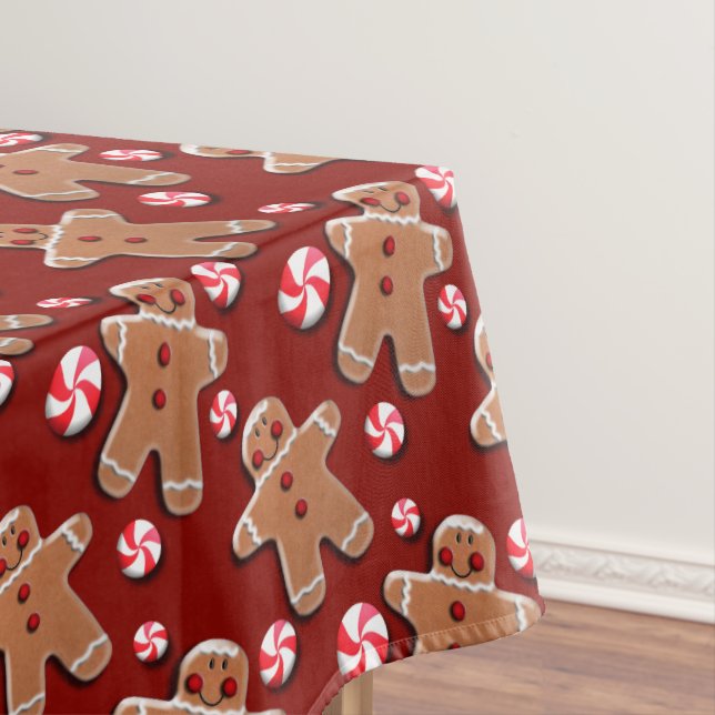 Lebkuchen-Plätzchen-Süßigkeiten rot Tischdecke (Beispiel)