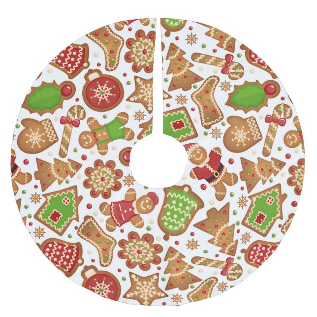 Lebkuchen Polyester Weihnachtsbaumdecke (Vorderseite)