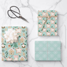 Lebkuchen & Schneeflocken - Geschenk Wrap Geschenkpapier Set