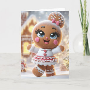 Lebkuchen-Schneeflocken-Glanz Karte
