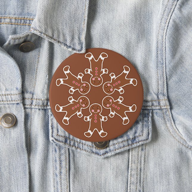 Lebkuchen-Schneeflocken-Knopf Button (Beispiel)