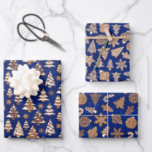 Lebkuchen Set Blauer Weihnachten Geschenkpapier Set