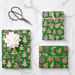 Lebkuchen Set Grün Weihnachten Geschenkpapier Set