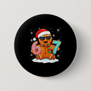 Lebkuchen Six Seven Bruh Lustiges Weihnachts-Meme Button