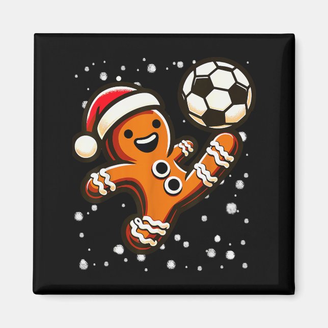 Lebkuchen spielt Fußball Fahrradkick, Cookie Chri Magnet (Vorne)