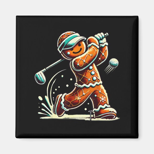 Lebkuchen spielt Golfball Weihnachten Golf Liebhab Magnet (Vorne)