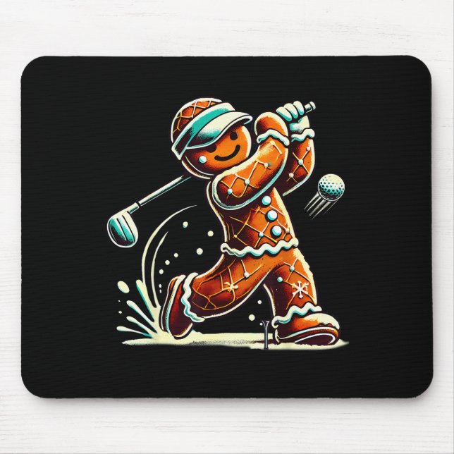 Lebkuchen spielt Golfball Weihnachten Golf Liebhab Mousepad (Vorne)