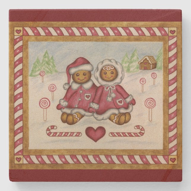 Lebkuchen-Steinuntersetzer Steinuntersetzer (Vorderseite)
