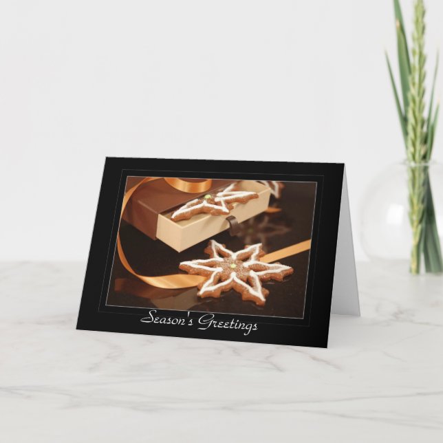 Lebkuchen-Stern-Plätzchen Feiertagskarte (Vorderseite)