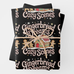 Lebkuchen Träume und gemütliche Szenen Weihnachten Geschenkpapier Set