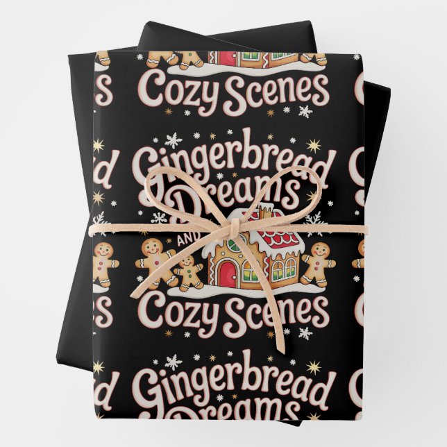 Lebkuchen Träume und gemütliche Szenen Weihnachten Geschenkpapier Set (Beispiel)