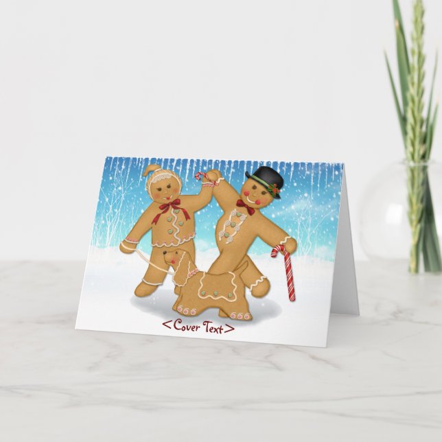 Lebkuchen-Trio Feiertagskarte (Vorderseite)