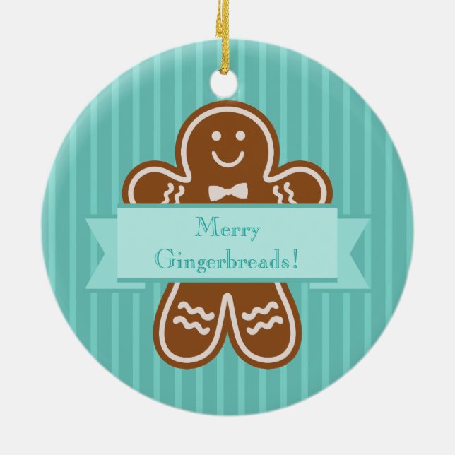 Lebkuchen-Umarmungen Keramikornament (Hinten)