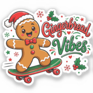 Lebkuchen-Vibes-Skateboard-Weihnachten Aufkleber