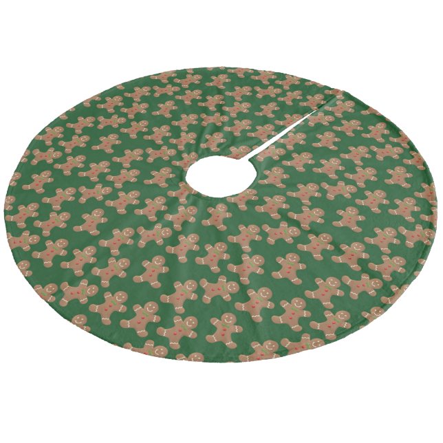 Lebkuchen Weihnachten Fleece Weihnachtsbaumdecke (Schrägansicht)