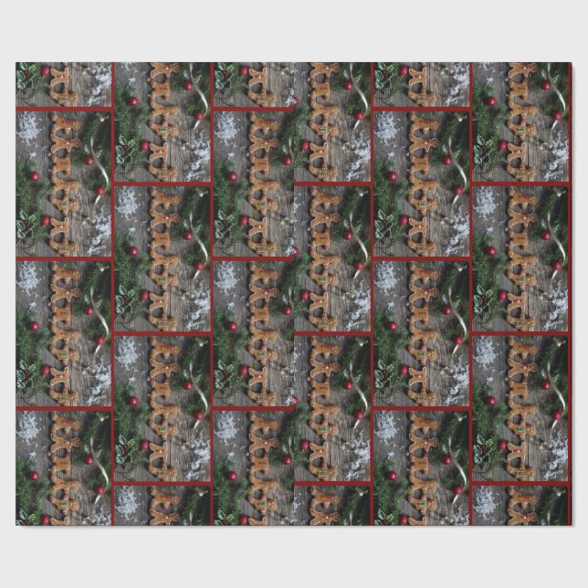 Lebkuchen-Weihnachten Geschenkpapier (Saum)