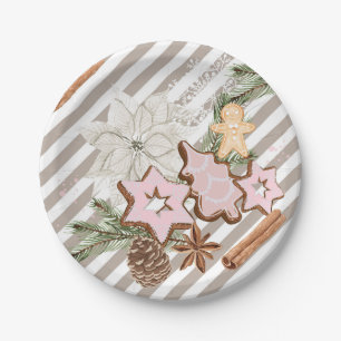 Lebkuchen Weihnachts-Baby-Party Pappteller