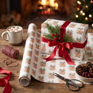 Lebkuchen-Weihnachtsbackparty-Kachelbar Geschenkpapier