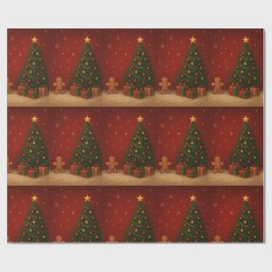 Lebkuchen-Weihnachtsbaum Geschenkpapier