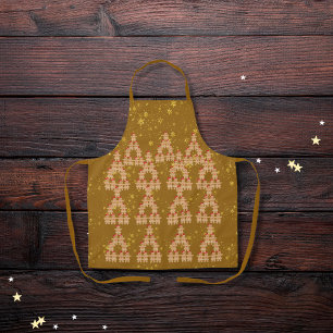 Lebkuchen Weihnachtsbäume Gold Schürze