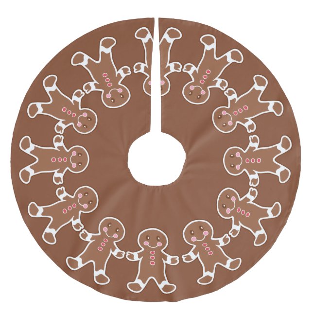 Lebkuchen Weihnachtsbaumrock Polyester Weihnachtsbaumdecke (Vorderseite)