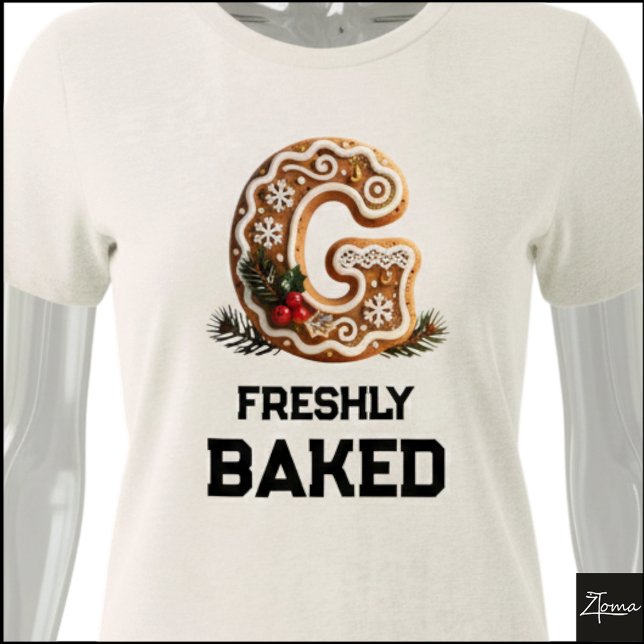 Lebkuchen-Weihnachtsinitiale Buchstabe G Tri-Blend Shirt (Von Creator hochgeladen)