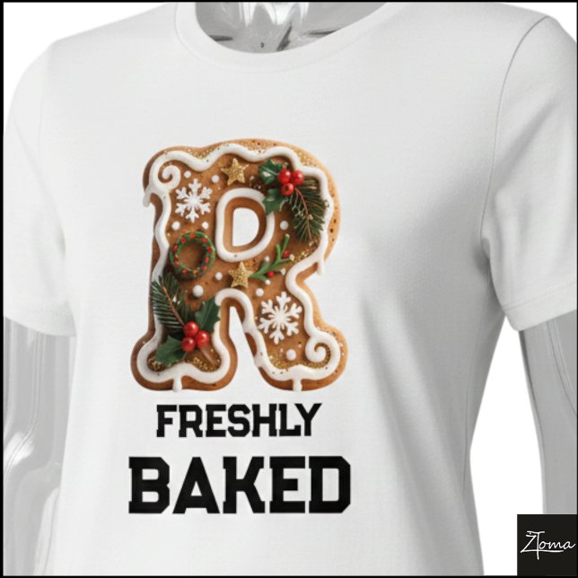 Lebkuchen-Weihnachtsinitiale Buchstabe R Tri-Blend Shirt (Von Creator hochgeladen)