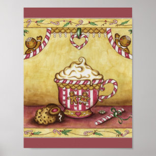 Lebkuchen-Weihnachtskaffee-Kunstbastelpapier Poster