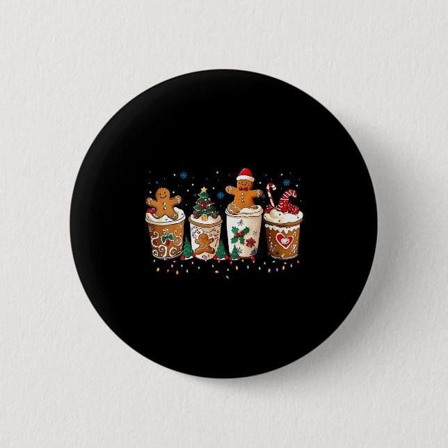 Lebkuchen-Weihnachtskaffee Süß Winter Hol Button (Vorderseite)