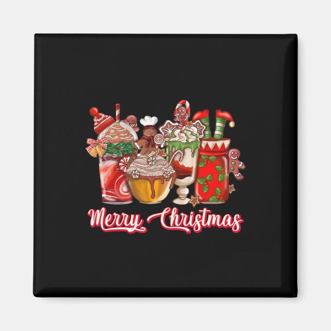 Lebkuchen-Weihnachtskaffeetassen Latte Dri Magnet (Vorne)