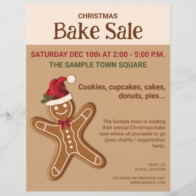Lebkuchen Weihnachtskuchen Verkauf Flyer (Vorne)