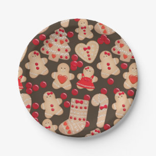 Lebkuchen-Weihnachtsplätzchen-Tauschparty Pappteller