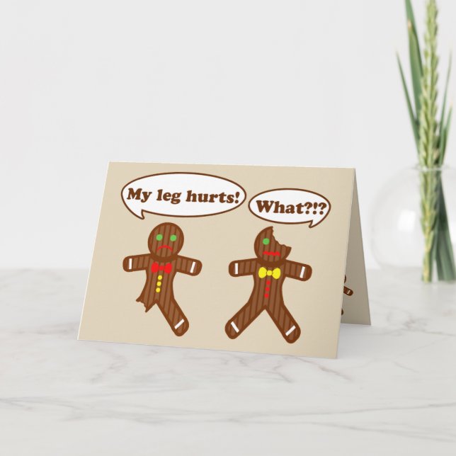 Lebkuchen-WeihnachtsSpaß Feiertagskarte (Vorderseite)