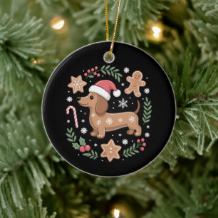 Lebkuchen Wiener Hund Liebhaber Dachshund Weihnach Keramik Ornament