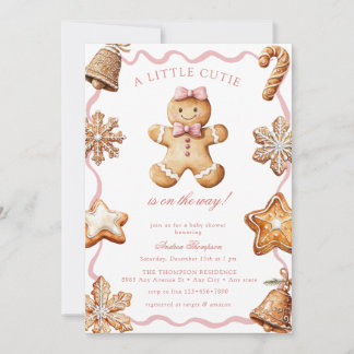 Lebkuchen | Winter Mädchen Baby Shower Einladung