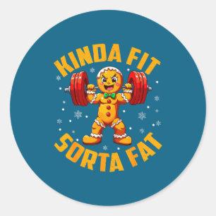Lebkuchen ziemlich fit irgendwie fett Fitnessstudi Runder Aufkleber