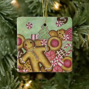 Lebkuchenbonbon-Keks-Ornament Keramikornament