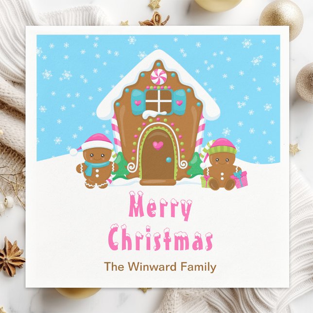 Lebkuchendekor Party Blau und Rosa Serviette (Von Creator hochgeladen)