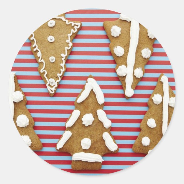 Lebkuchendekorationen Runder Aufkleber (Vorderseite)