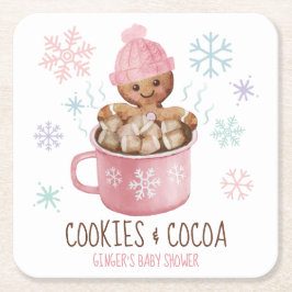 Lebkuchengebäck & Cocoa Girl Babydusche Rechteckiger Pappuntersetzer